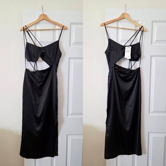 ZARA ASYMMETRIC MIDI DRESS M NWT - Picture 5 of 12